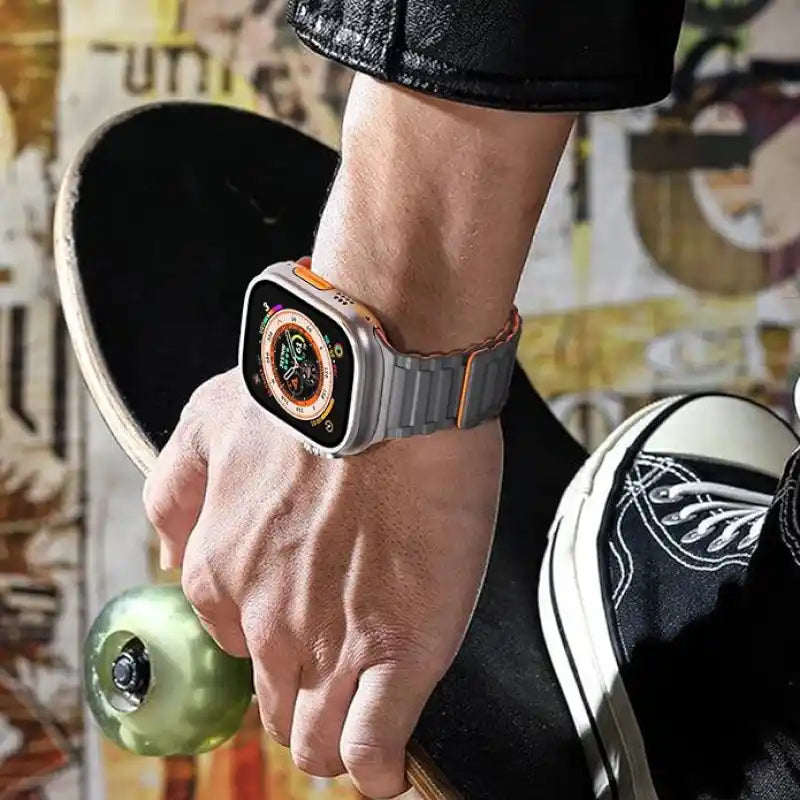 Premium Dual Silicone Magnetic Straps for Apple iWatch (42-49mm) Series 1-10, Ultra 1, 2, 3, SE