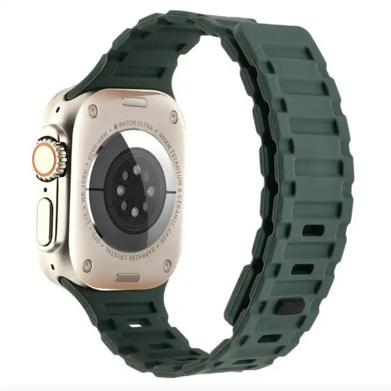 Premium Dual Silicone Magnetic Straps for Apple iWatch (42-49mm) Series 1-10, Ultra 1, 2, 3, SE