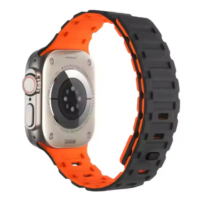 Premium Dual Silicone Magnetic Straps for Apple iWatch (42-49mm) Series 1-10, Ultra 1, 2, 3, SE