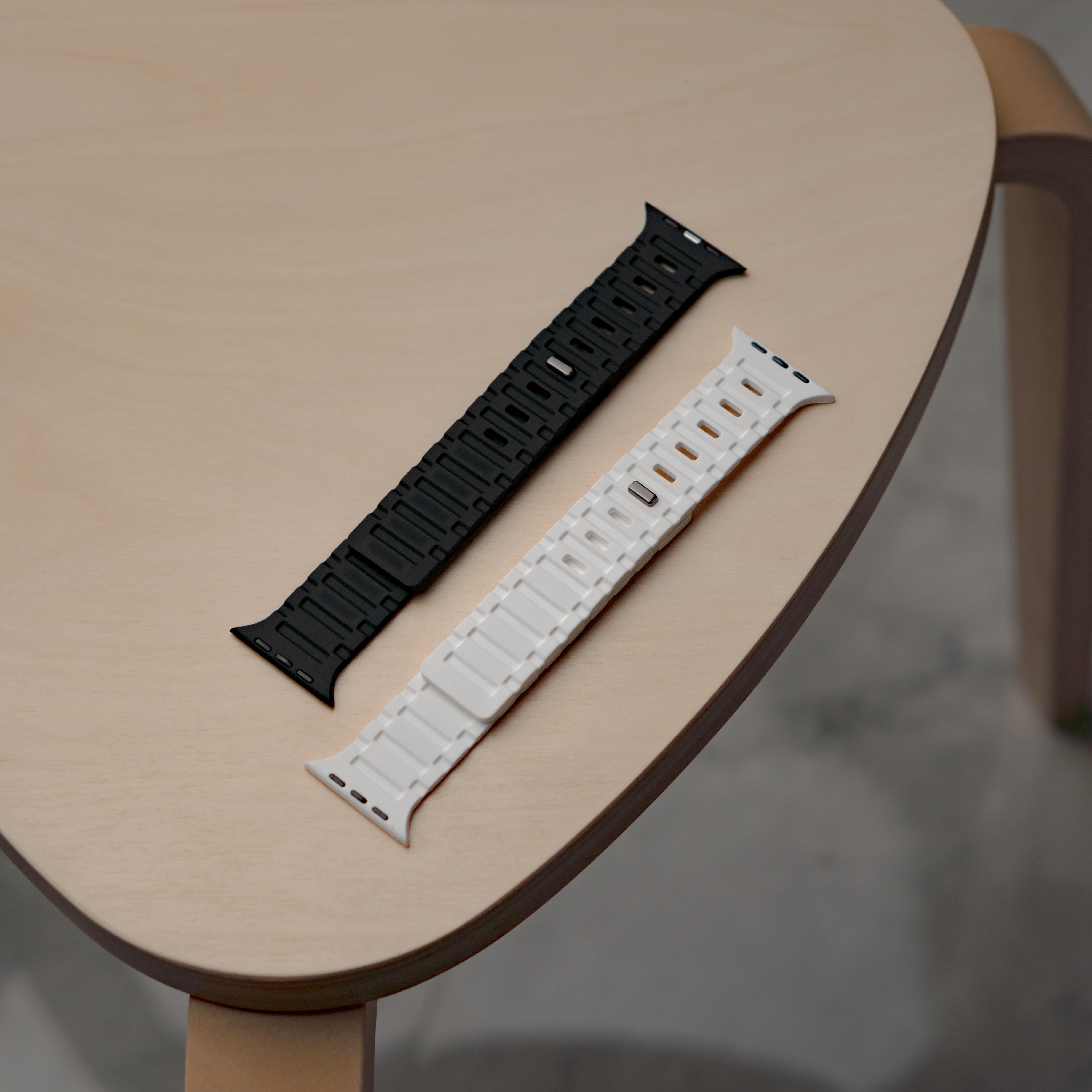 Premium Dual Silicone Magnetic Straps for Apple iWatch (42-49mm) Series 1-10, Ultra 1, 2, 3, SE
