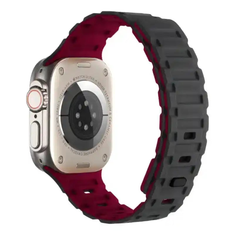 Premium Dual Silicone Magnetic Straps for Apple iWatch (42-49mm) Series 1-10, Ultra 1, 2, 3, SE
