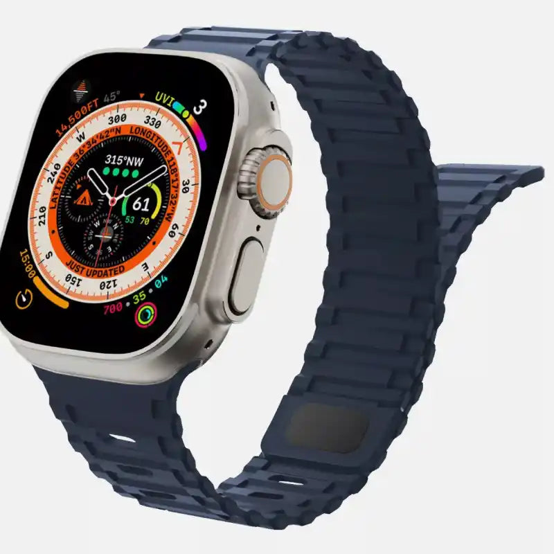 Premium Dual Silicone Magnetic Straps for Apple iWatch (42-49mm) Series 1-10, Ultra 1, 2, 3, SE