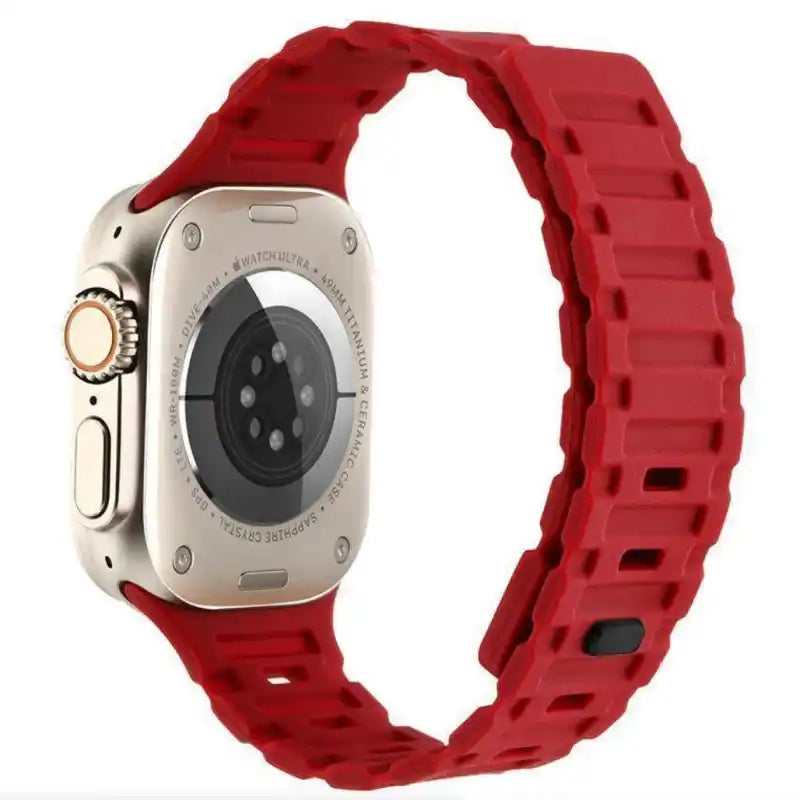 Premium Dual Silicone Magnetic Straps for Apple iWatch (42-49mm) Series 1-10, Ultra 1, 2, 3, SE
