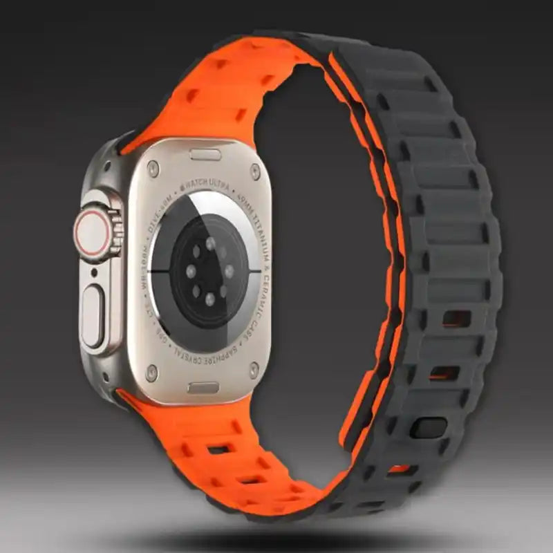 Premium Dual Silicone Magnetic Straps for Apple iWatch (42-49mm) Series 1-10, Ultra 1, 2, 3, SE