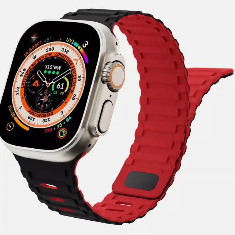 Premium Dual Silicone Magnetic Straps for Apple iWatch (42-49mm) Series 1-10, Ultra 1, 2, 3, SE