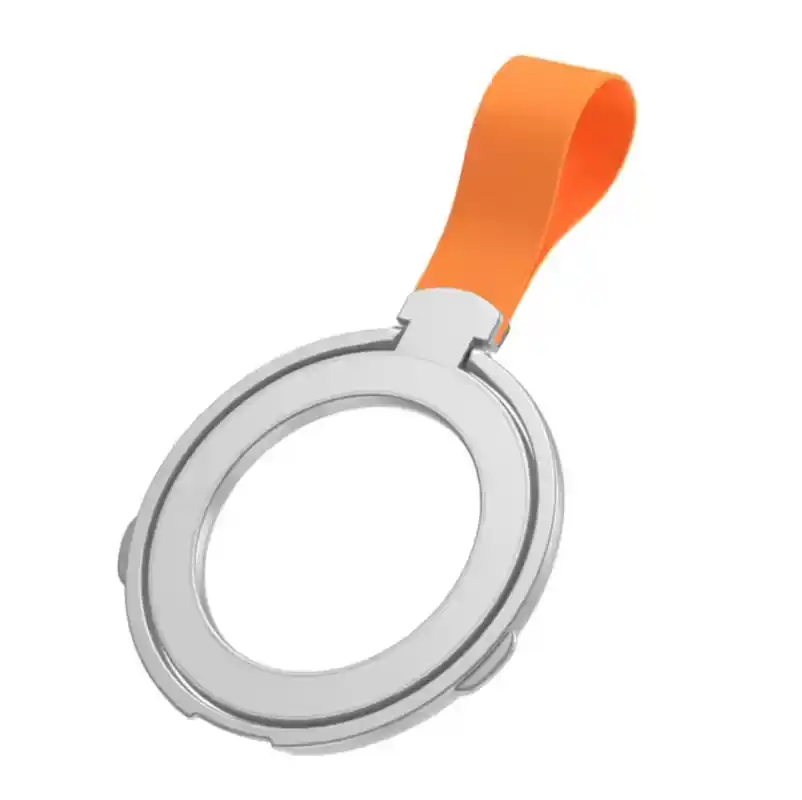 Silver Orange Rotatable Magnetic Kickstand Ring Holder