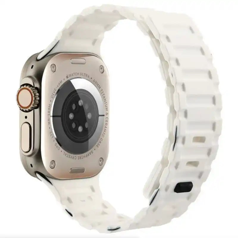 Premium Dual Silicone Magnetic Straps for Apple iWatch (42-49mm) Series 1-10, Ultra 1, 2, 3, SE