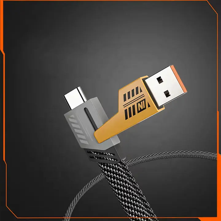 4in1 Alloy USB-C Type C Braided Charger Cable Fast Charging Phone Data Multi-Function - Hiprotech