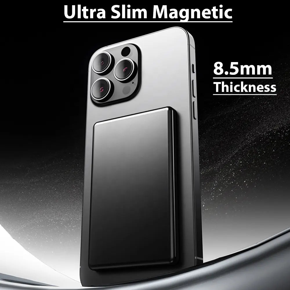 Ultra Thin Aluminum Alloy 15w Magnetic Wireless Mobile Power Bank 5000mah for Mobile Phone