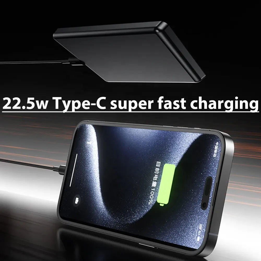 Ultra Thin Aluminum Alloy 15w Magnetic Wireless Mobile Power Bank 5000mah for Mobile Phone