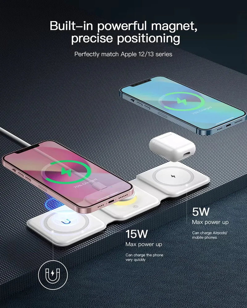 Magnetic Wireless Charger 3 in 1 (71% OFF) - Hiprotech