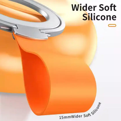 Silver Orange Rotatable Magnetic Kickstand Ring Holder - Hiprotech