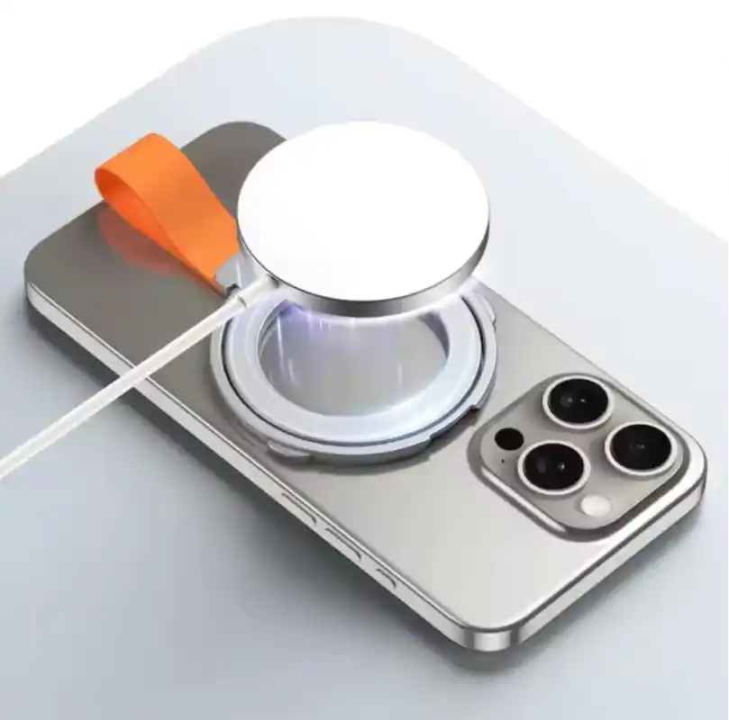 Silver Orange Rotatable Magnetic Kickstand Ring Holder - Hiprotech