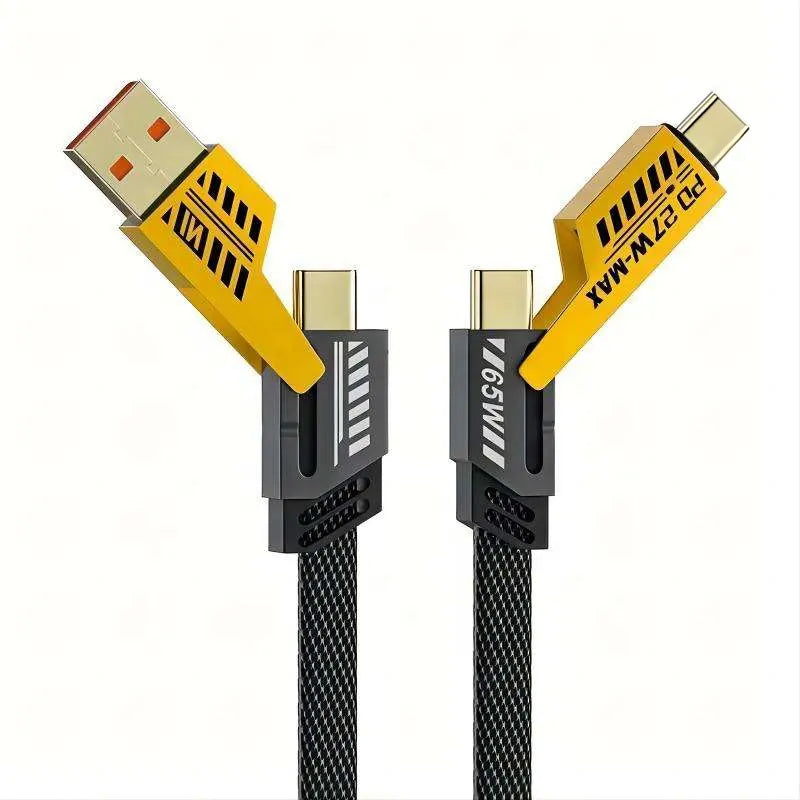 4in1 Alloy USB-C Type C Braided Charger Cable Fast Charging Phone Data Multi-Function - Hiprotech