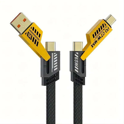 4in1 Alloy USB-C Type C Braided Charger Cable Fast Charging Phone Data Multi-Function - Hiprotech
