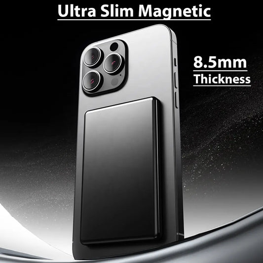 Ultra Thin Aluminum Alloy 15w Magnetic Wireless Mobile Power Bank 5000mah for Mobile Phone - Hiprotech